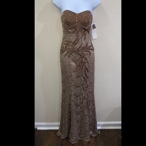 Fiesta- Light brown/ gold hand beaded embroidered